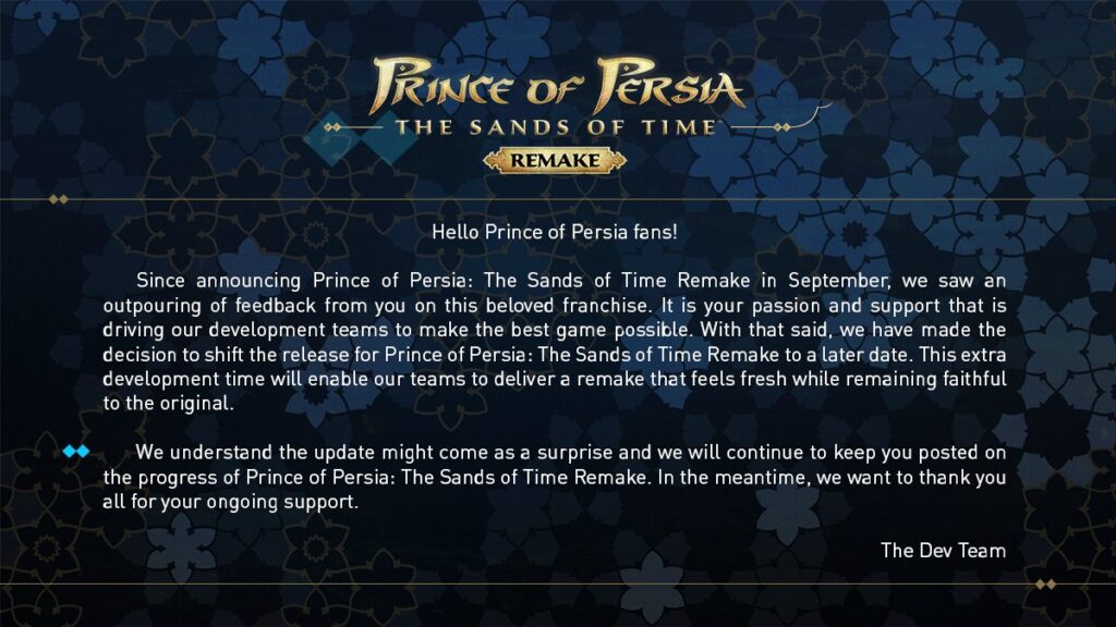 Prince of Persia: le Sabbie del Tempo Remake