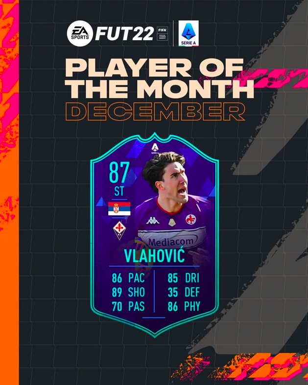 Vlahovic POTM Dicembre Player of the month Serie A - FIFA 22 Ultimate Team FUT