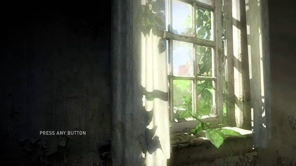 The Last of Us - La finestra nella schermata iniziale del gioco