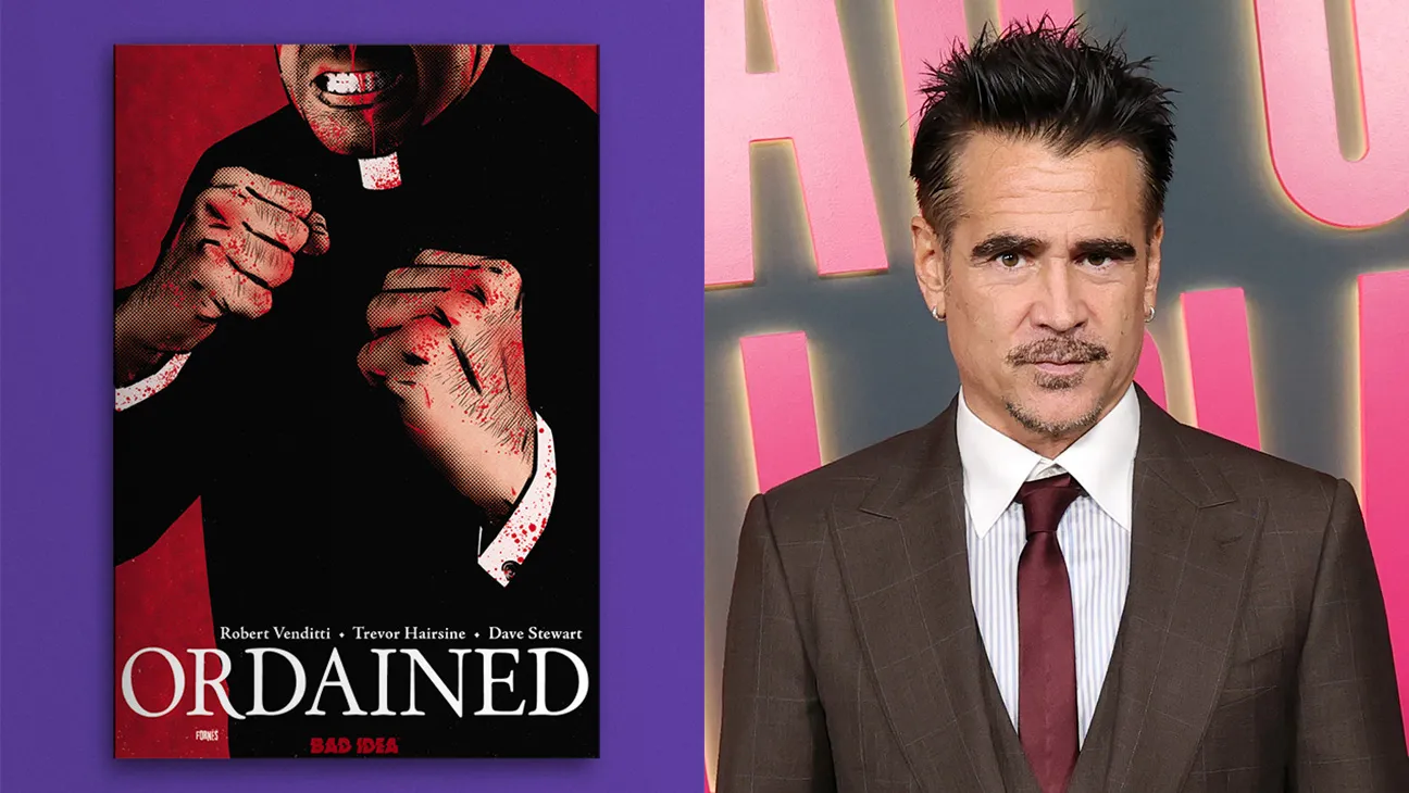 ordained colin farrel sar224 padre roy nel nuovo thriller prodotto dai fratelli russo e tratto dai fumetti della bad idea